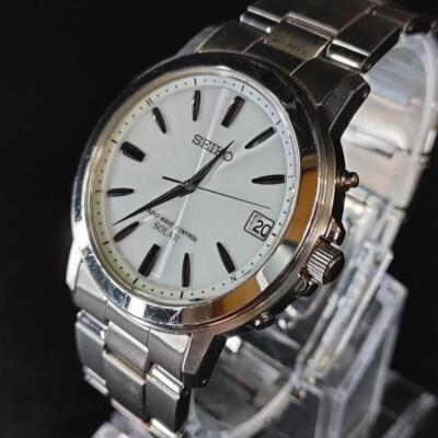 Seiko 7B52-0AF0 Radio wave control Date St.Steel White