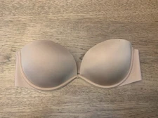 Victoria's Secret Smooth Praline Beige 32DDD Bare Every Way Padded Strapless Bra