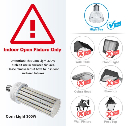 300W Large Area Light 300Watt Replace MH HID HPS 1200W Bulb Industrial Lamp Use - Picture 2 of 9