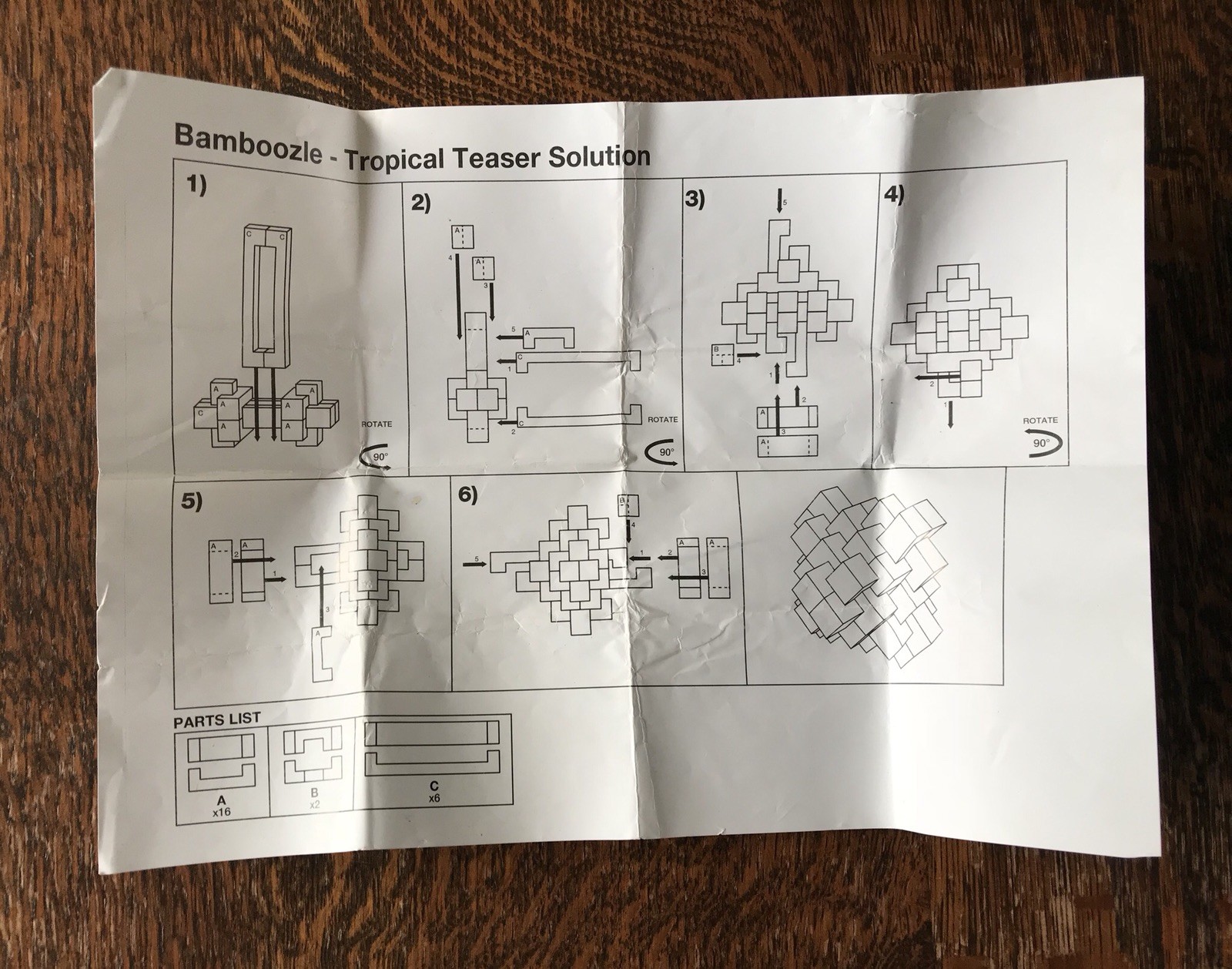 Bamboozle Tropical Teaser, bamboo wooden brain teaser puzzle eBay