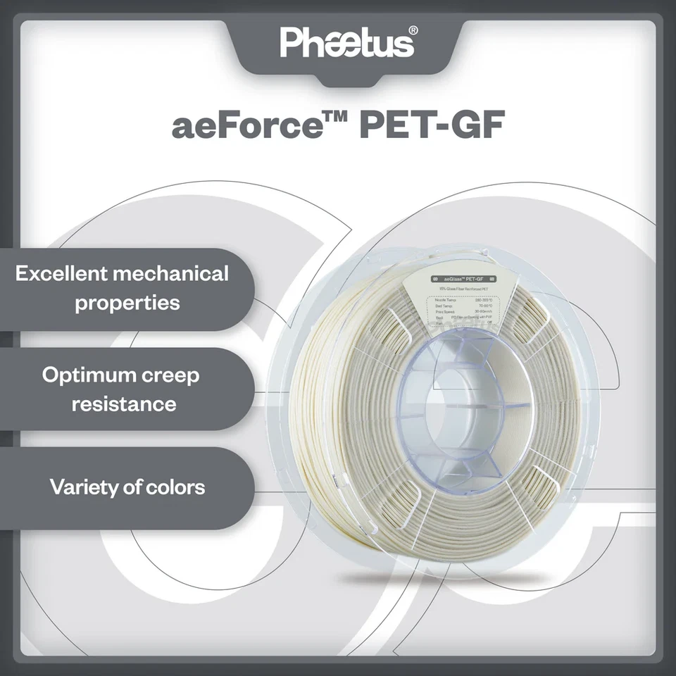 Phaetus aeForce PET-GF 3D Printer Filament Glass Filled PET 1.75mm 1kg - Image 2 of 4