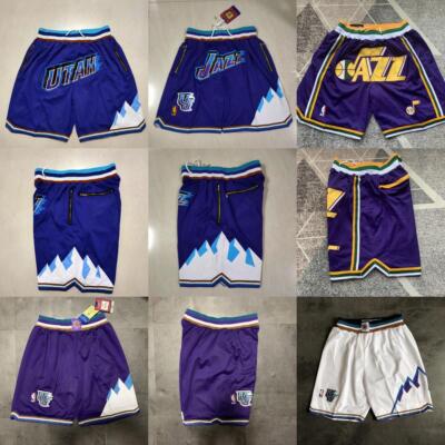 Utah Jazz Basketball Shorts Stitched Vintage