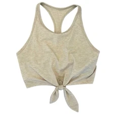 GapFit Breathe Womens S Tie Front Cropped Brami New Sand Beige