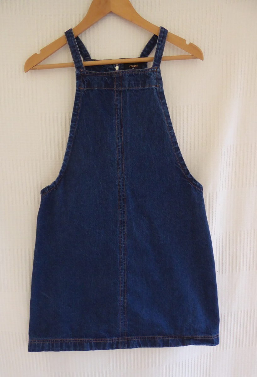 white christmas dresses Patch Pocket Denim Dungaree Dress | Indigo main image 1
