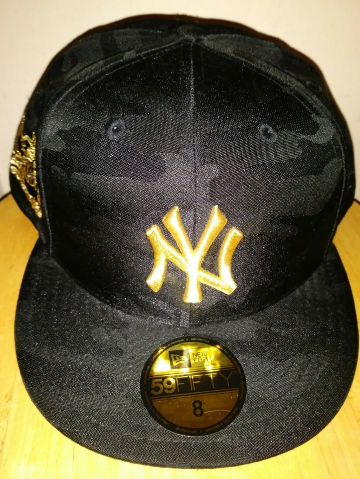New York Yankees Gold Hat World Series Black New Era All Stars Elite Men's 8 USA - Image 3 of 4