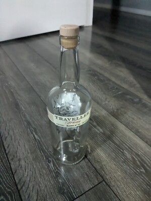 Empty Clear 750 mL Bottle of Traveller Blended Whiskey (Blend No 40)