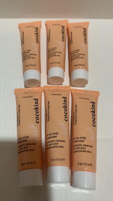 6 CLEANSER Face Wash Cocokind Oil To Milk Prebiotic 0.5 Oz 15 ml Each New