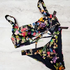 Victoria's Secret Full Coverage swim set birds of paradise brazilian floral