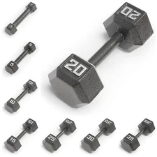 1x Dumbbell Single Cast Iron Hex Dumbbell, 3/5/10/15/20/25/30/35/40lb, US STOCK