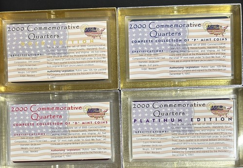 2000 50 States Commemorative Quarters - Denver -Philadelphia-Gold-PLATINUM SET - Picture 8 of 8