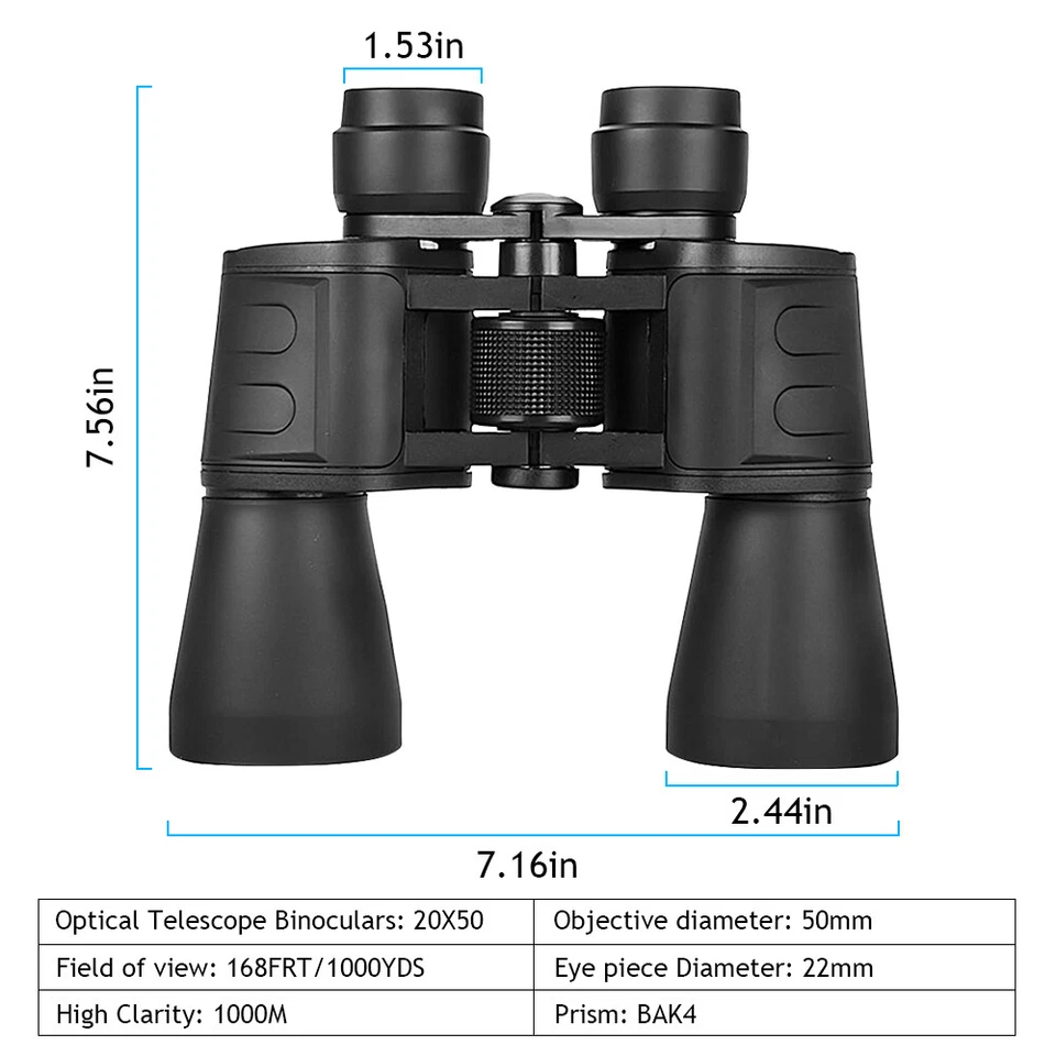 180x100 HD Military Zoom Powerful Binoculars Day/Low Night Optics Hunting & Case - Image 3 of 4