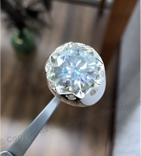 Clear Moissanite Ring Marvellous Sterling Silver 925 Ring Precious Moissanite - 第 1/3 張圖片