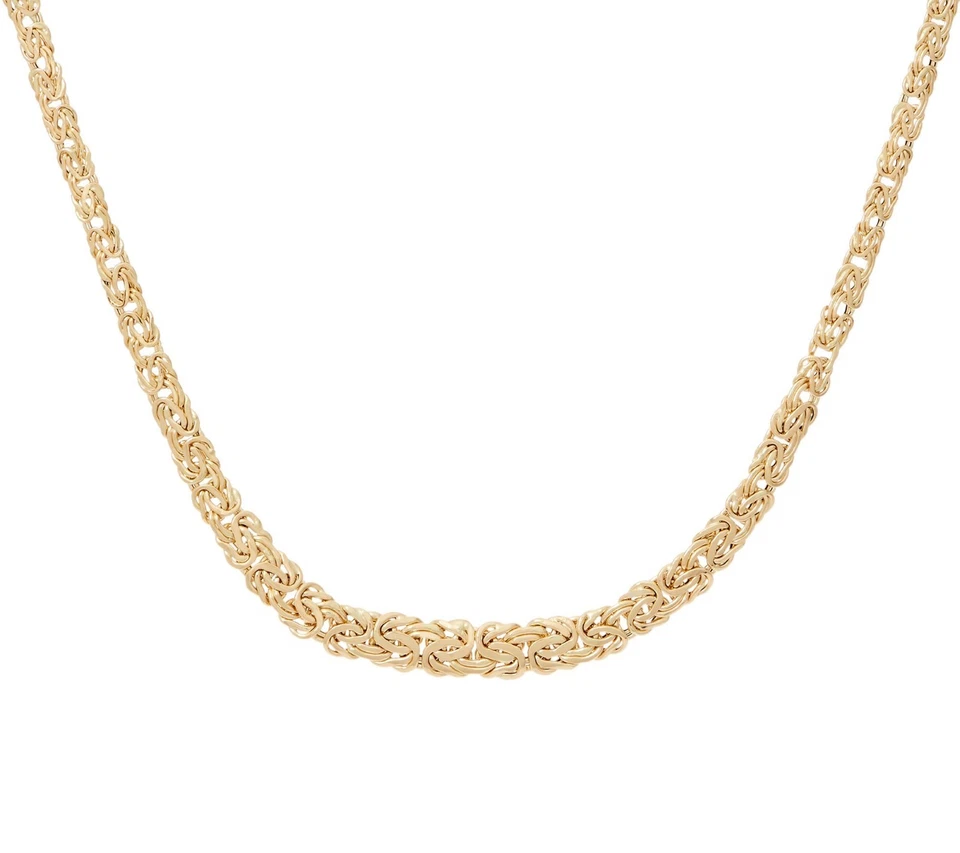 Graduated Byzantine Chain Necklace Real 14K Yellow Gold QVC 16" 18" 20" - Image 3 of 4