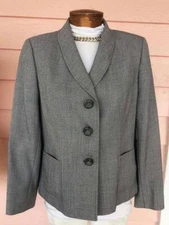 SUIT STUDIO Petites 10P Pantsuit Salt & Pepper Fully Lined 2 Pockets GREAT COND