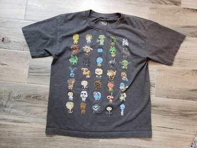 Star Wars Tiny Death Star 8 Bit Dark Gray Black T-Shirt Graphic Tee Youth Large