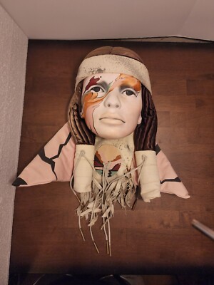 Dyan Nelson - Ceramic Cloth Mask Sculpture of Native American Woman - Signed 