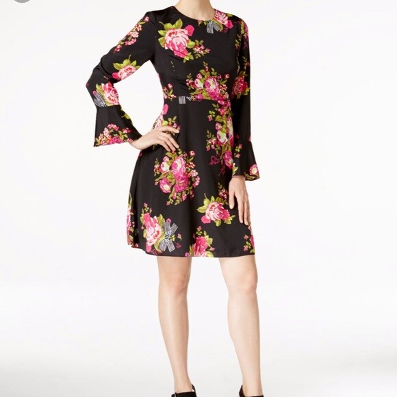 betsey johnson black floral dress