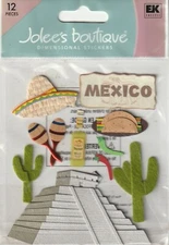 Jolee's Boutique 3D Stickers MAYAN MEXICO Travel Theme 55333 Fast FREE Ship!