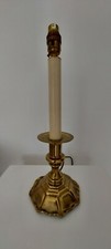 1 LOVELY VINTAGE POLISHED BRASS COLUMN TABLE DESK LAMP BASE SHABBY CHIC CHELSOM