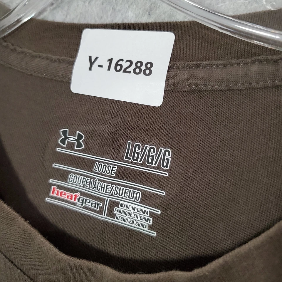 Under Armour Men Activewear Shirt Large Brown Killing It Logo Graphic HeatGear - Image 2 of 4