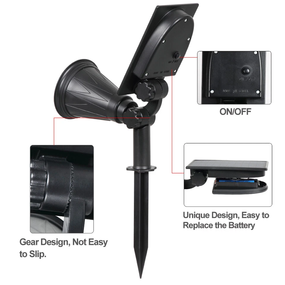 4er Set LED Solar Steck Lampen Deko Außen Leuchten Garten Gartenleuchte - Bild 2 von 4