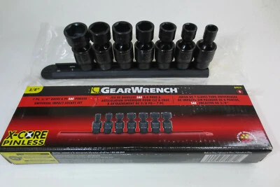 GEARWRENCH 84974 X-Core 7pc 3/8 in. 6-Pt Pinless SAE Universal Impact Socket Set