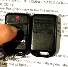 LINCOLN CODE ALARM REMOTE CAR STARTER KEY FOB SINGLE BUTTON FCC ID GOH-PCMINI