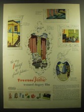 1950 Firestone Velon Textured Drapery Film Ad - The very image of finest fabrics