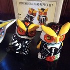 Cracker Barrel Ceramic Halloween Owl Salt Pepper/Spoonrest Set BB01B28014 — photo 2