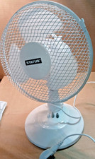 Desk Fan 9" Oscillating White 2 Speed Portable Office Home With Adjustable Tilt