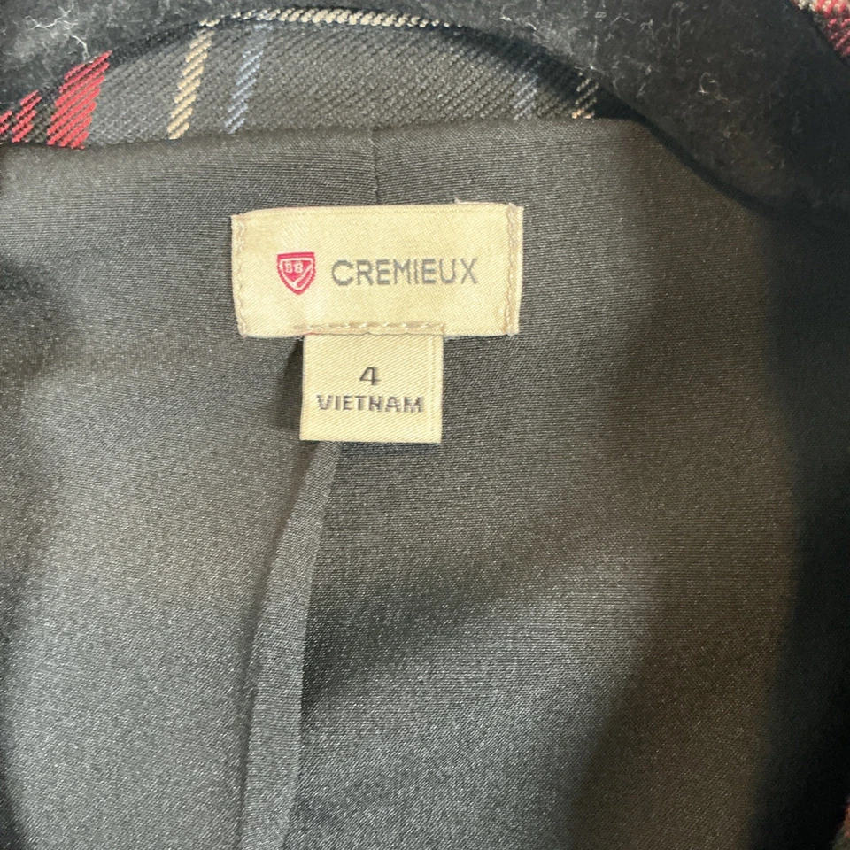 Daniel Cremieux Plaid Blazer Red Black Check Womens Sz 4 Classic Career Fall - Image 2 of 4