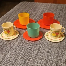 Chilton Aluminum Pretend Play Tea Set Cups Saucers Dish Set