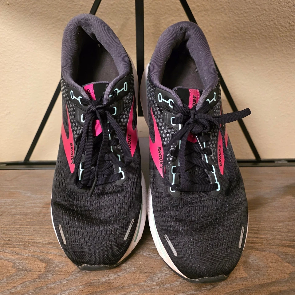 Brooks Ghost 14 Women's Running Shoes Black Pink Athletic Sneakers 9.5D Wide - Image 3 of 4