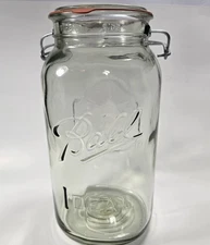 Ball Ideal GALLON Clear Glass Canning Mason Jar Embossed Eagle Wire Bale Closure