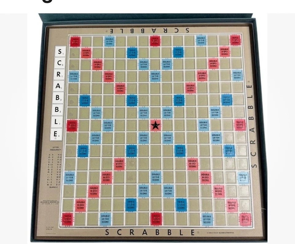 Vintage Scrabble Deluxe Braille Edition 1963 Selchow & Righter - Image 4 of 4