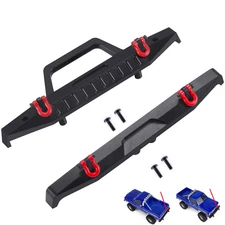 RCBATER Alu Front & Rear Bumper Set w/ Tow Hook for RC 1/18 TRX4M High Trail K10