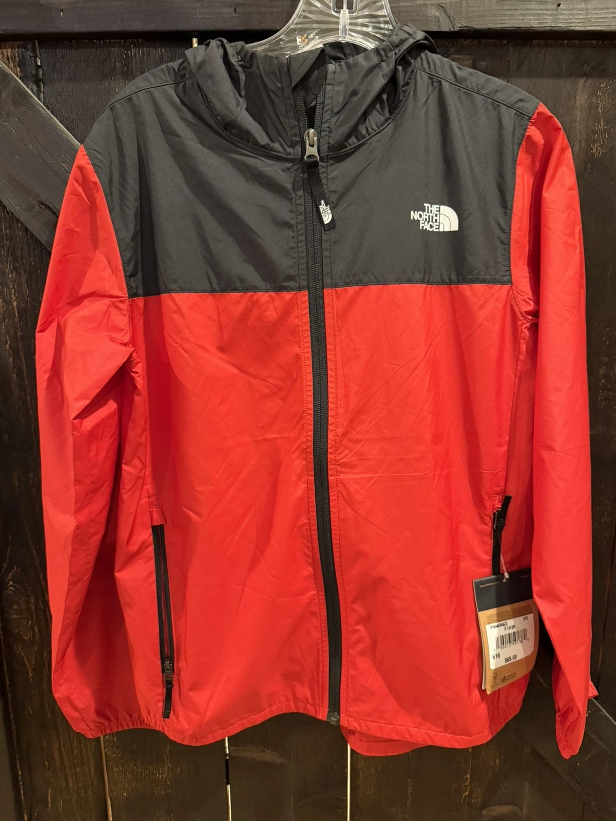 The Northface Boys XL (14-16) TNF Cyclone Wind Jacket Red Black NWT $65 🔥