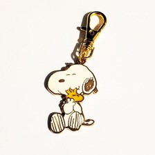 SNOOPY CHARM WOODSTOCK Zipper Pull Bag Purse Wallet Backpack Dog Cat Collar GOLD