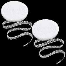 60 Yards White Lace Ribbon Roll 0.6 Inch Wide Vintage Flower Fabric Lace Trim Ro