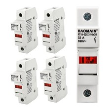 Baomain 5-Pack Cylindrical Fuse Holder RT18-32(X) 10 X 38mm Fuse Base Single Pol