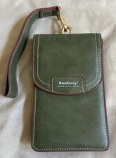Baellerry Young Will Show Women's Olive Green Cell Phone Carrying Case Wallet
