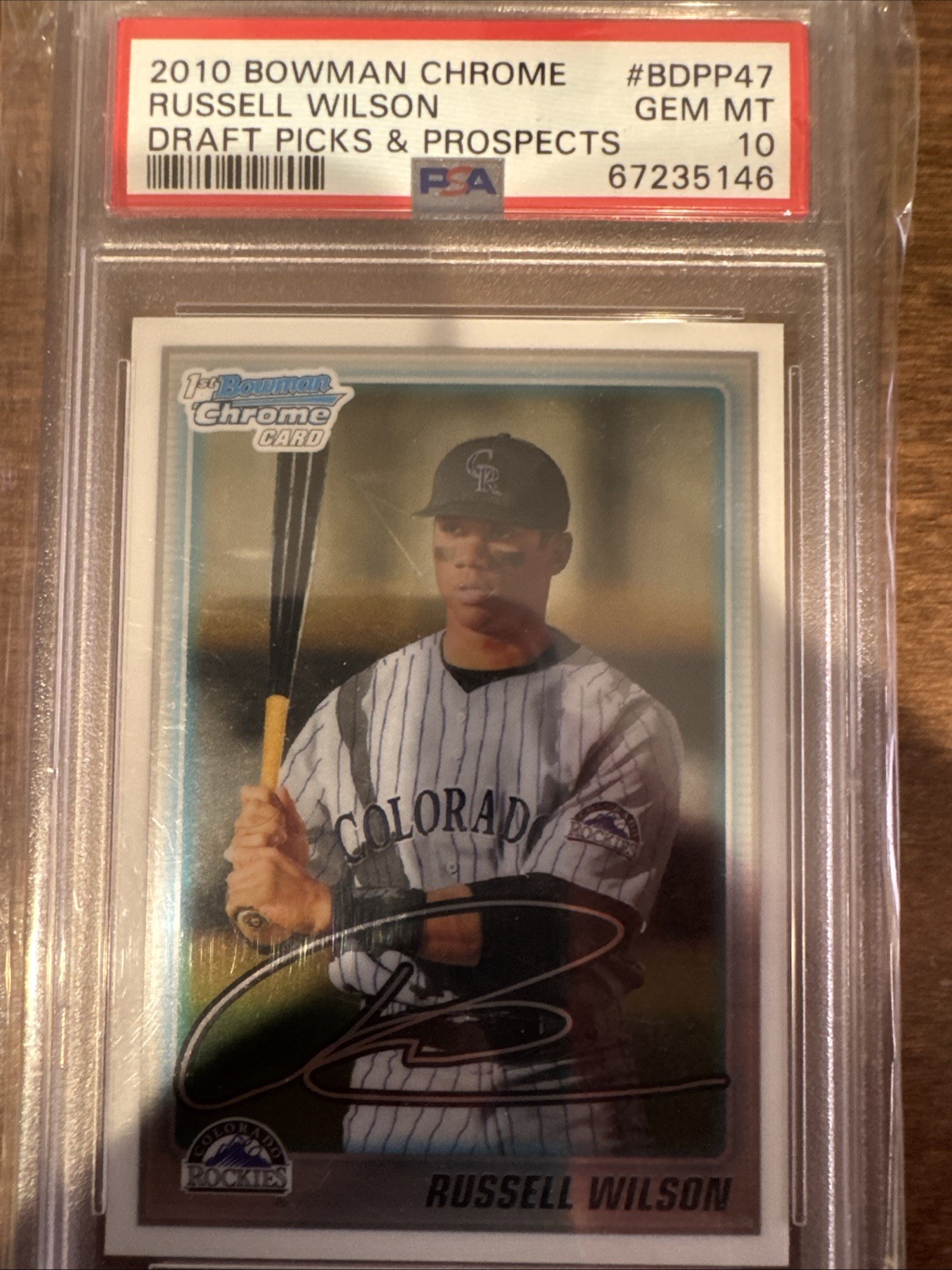2010 Bowman Chrome - Russell Wilson #BDPP47 -Draft Picks & Prospects PSA 10 (RC)