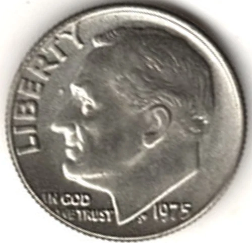 1975 Clad ROOSEVELT DIME in BRILLIANT UNCIRCULATED CONDITION:   stk 105