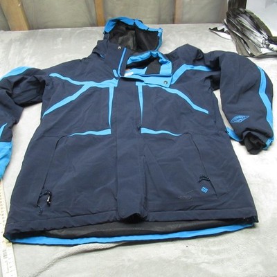 Columbia Jacket Mens Large Blue Titanium Black Ice II Waterproof Insulated Ski