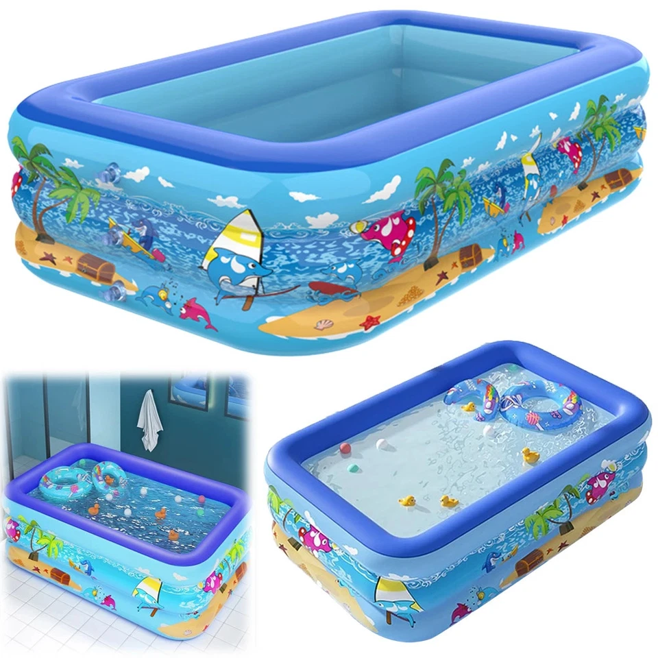 Aufblasbarer Kinderpool Schwimmbecken Planschbecken PVC Cartoon Verdickt - Bild 4 von 4