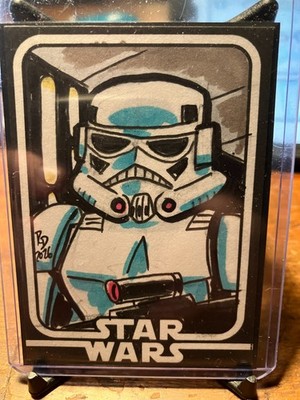 Star Wars STORMTROOPER Original Art Sketch Card by Ryan Dunlavey 1/1