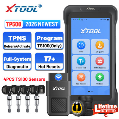 2026 XTOOL TP500 TPMS Program Relearn Diagnostic 4PCS TS100 Sensors Free Update