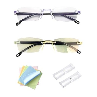 2 Pcs Auto Focus Glasses Self Adjusting, Intelligent Dual Focusing Eyeglasses