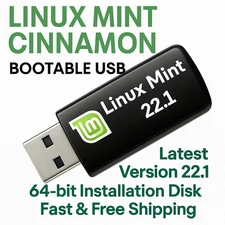 Linux Mint Latest 22.1 Cinnamon Version 64bit BOOTABLE/LIVE USB FREE SHIPPING