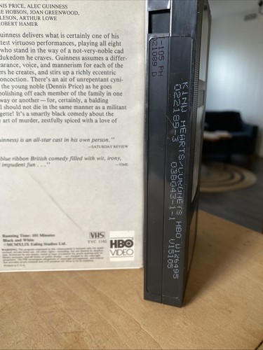 Kind Hearts and Coronets - PAL VHS Video Tape Rare OOP HTF TVC 1102 - Picture 6 of 6
